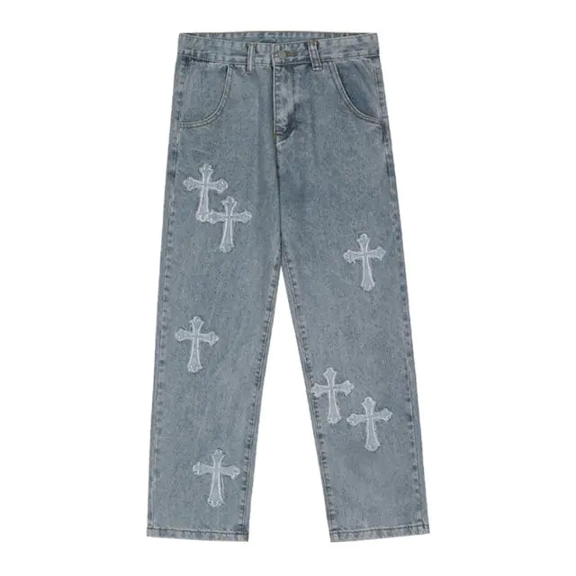 Rockstar Light Cross Baggy Jeans