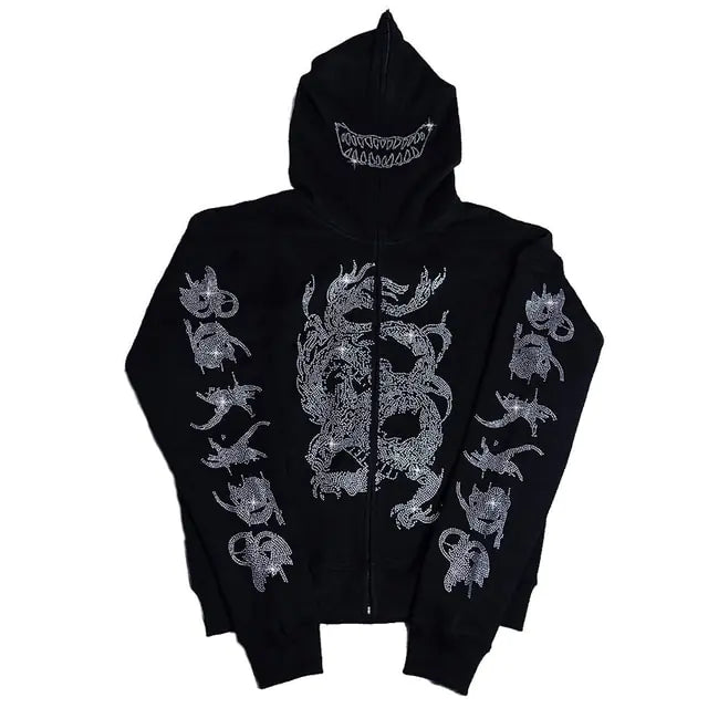 Rockstar Rhinestone Autumn Hoodie