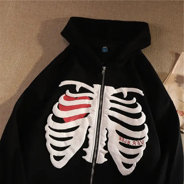 Rockstar Rhinestone Skeleton Hoodie