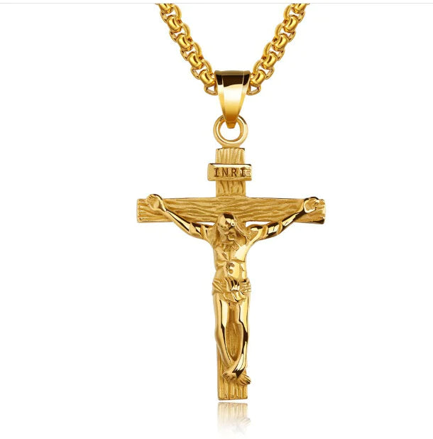 Rockstar Alloy Cross Necklace