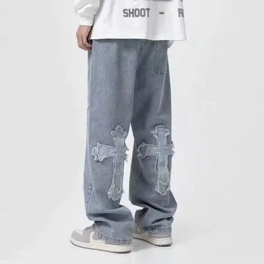 Rockstar Light Cross Baggy Jeans