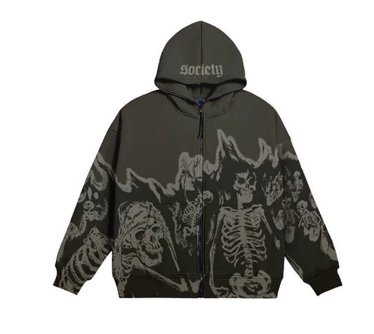 Rockstar Skull Print Hoodies