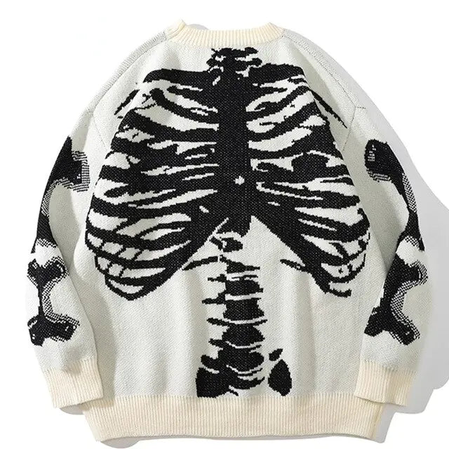 Rockstar Oversized Skeleton Vintage Sweater