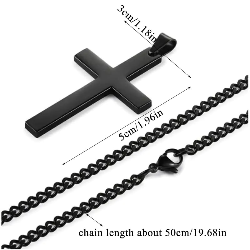 Rockstar Alloy Cross Necklace