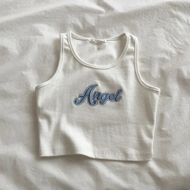 Rockstar Embroidered Letters Crop Top