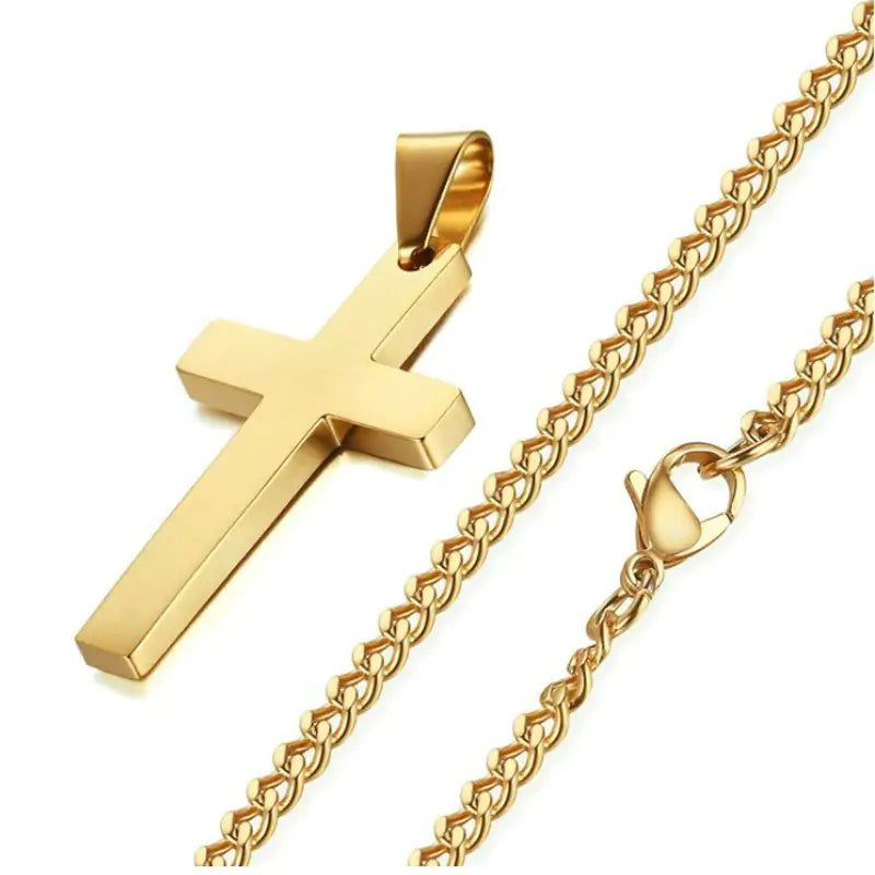 Rockstar Alloy Cross Necklace