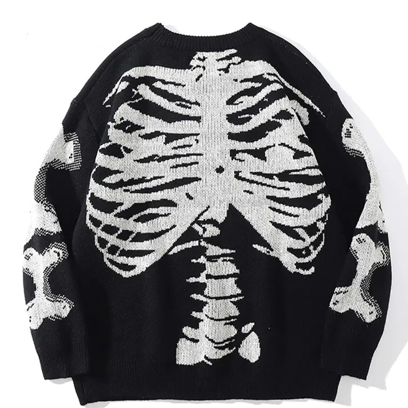 Rockstar Oversized Skeleton Vintage Sweater