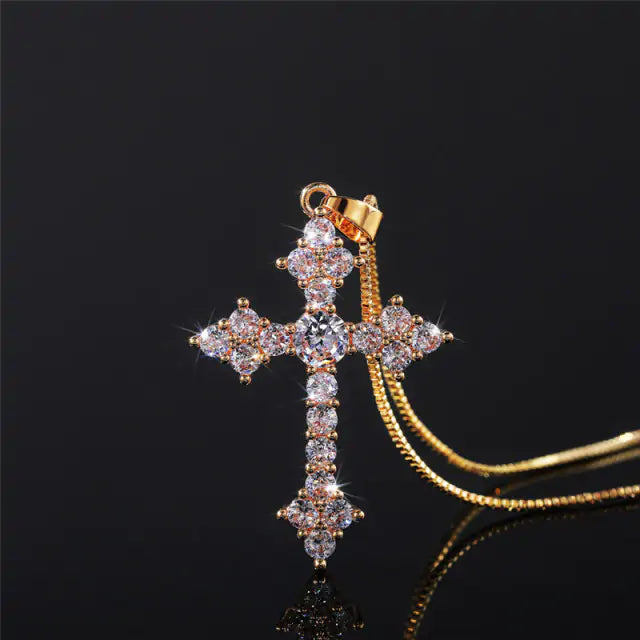 Rockstar Brass Cross Necklace