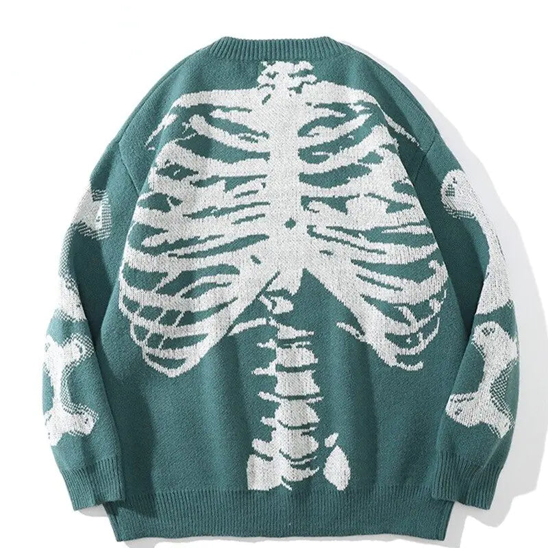 Rockstar Oversized Skeleton Vintage Sweater