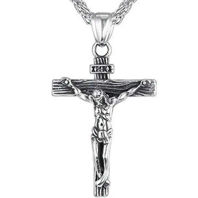 Rockstar Alloy Cross Necklace