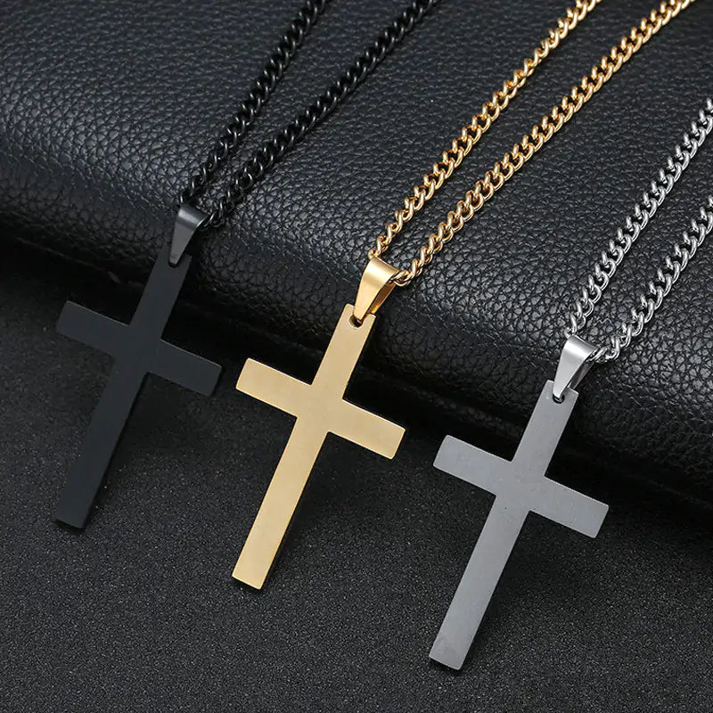 Rockstar Alloy Cross Necklace