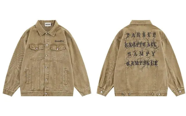 Rockstar Vintage Denim Letter Jacket