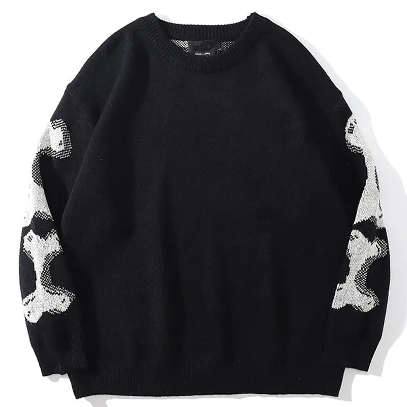 Rockstar Oversized Skeleton Vintage Sweater